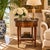 Elegant 19th-century Louis XVI-style bouillotte table crafted in richly toned wood and topped with a striking variegated...