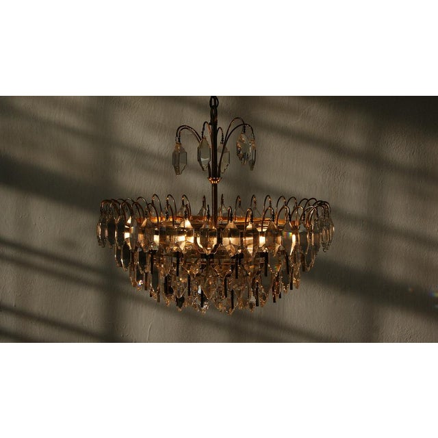 Large Crystal Glass Ceiling Lamp from Palwa For Sale - Image 5 of 11