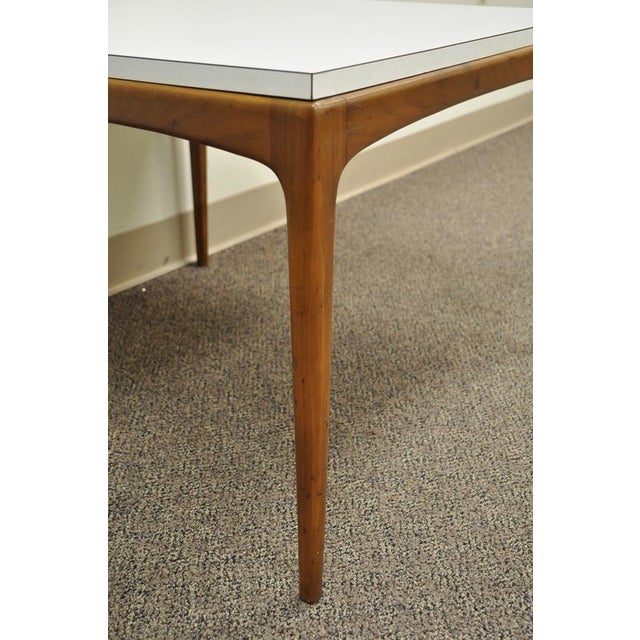 Vintage Mid Century Modern Walnut & Laminate Square Coffee Table Danish