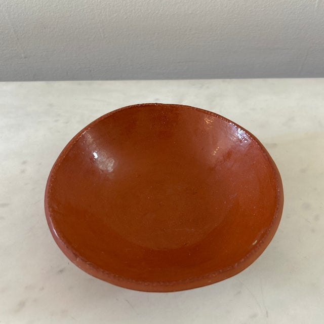 Sweet little Redware bowl by renowned potter Dorothy Long. Dorothy Long was one of the leading craftsmen in the area of...