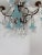 Glass C 1930 Aqua Blue Murano Bell Flowers Crystal Prisms Sconces One of a Kind For Sale - Image 7 of 11