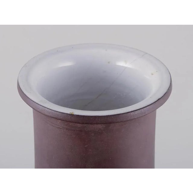 Modernist Ceramic Floor Vase with Vertical Lines from Larholm, Norway, 1960s For Sale - Image 4 of 9