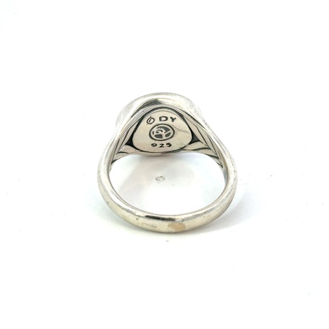 Late 20th Century David Yurman Mens Lion Signet Ring Size 8 Sterling Silver Estate For Sale - Image 5 of 7
