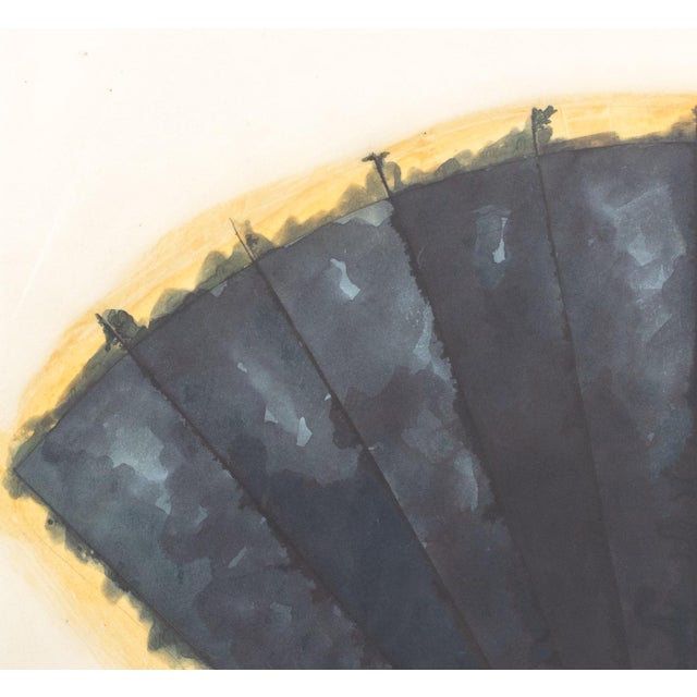 Late 20th Century Joseph Gardella Black Fan Study Mixed Media For Sale - Image 5 of 8