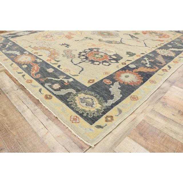 Earth-Tone Turkish Oushak Rug, 08'02 X 09'08 For Sale In Dallas - Image 6 of 9