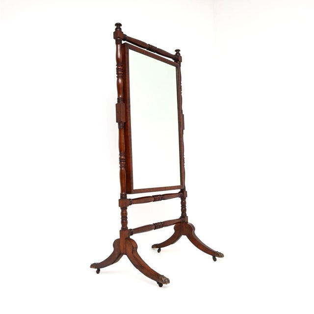 A large and very impressive antique Regency period cheval mirror. This was made in England, we would date it from around...