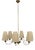Mid-Century 6-Arm Chandelier in Brass with Silk Shades by Rupert Nikoll, 1958 For Sale