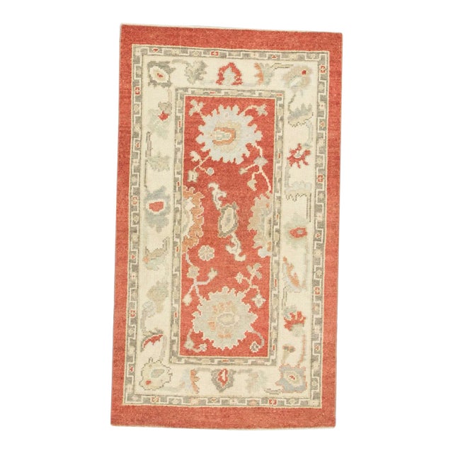 Modern Turkish Oushak Rug 2'10" x 5' For Sale