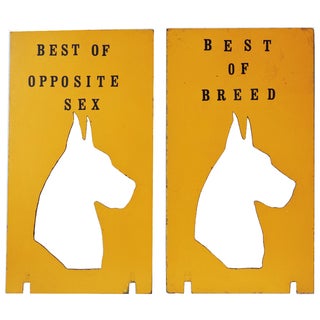 Vintage Dog Show Signs - A Pair For Sale