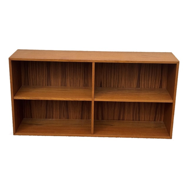 Mid-Century Danish Modern Teak Low Bookcase, Made in Denmark For Sale