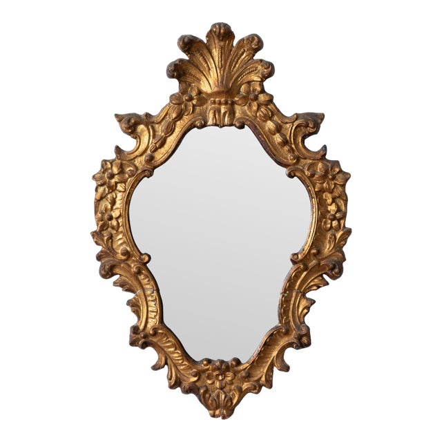 Italian Baroque Giltwood Mirror, C. 1800 For Sale