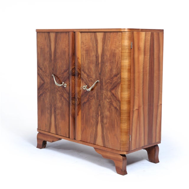 Art Deco French Walnut Two-Door Figured Buffet, 1930 For Sale - Image 3 of 16
