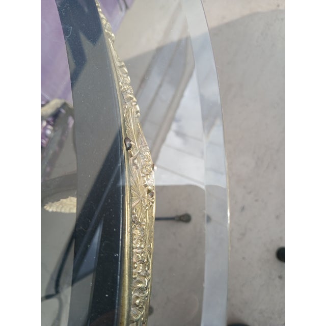 Maison Jansen Style French Neoclassical Brass & Wrought Iron Console With Cloven Hoof Feet For Sale - Image 10 of 13