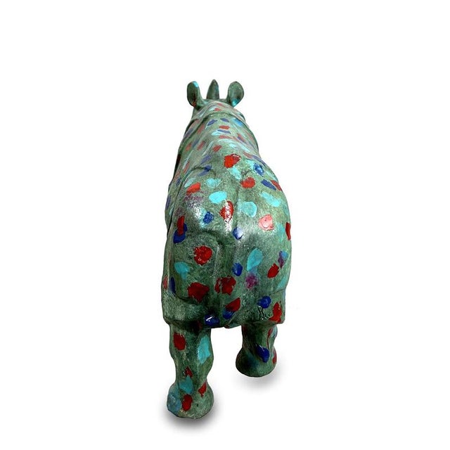 Contemporary Small Rhinoceros Sculpture, Bronze For Sale - Image 3 of 6