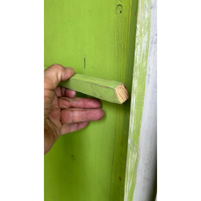 Hollywood Regency Late 19th Century Solid Wood Faux Bamboo Greek Key Mirrored Wardrobe 2 Skeleton Keys For Sale - Image 3 of 4