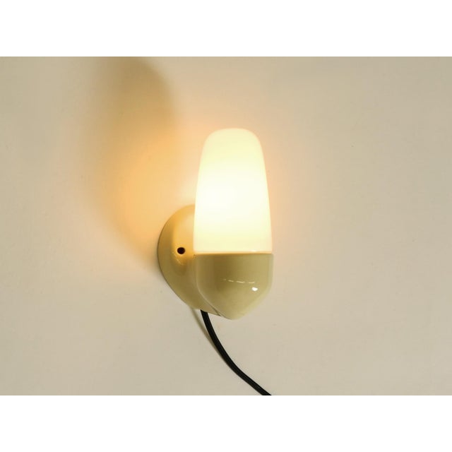 Mid-Century Modern Glass and Ceramic Wall Lamp by Wilhelm Wagenfeld, 1950s For Sale - Image 4 of 13