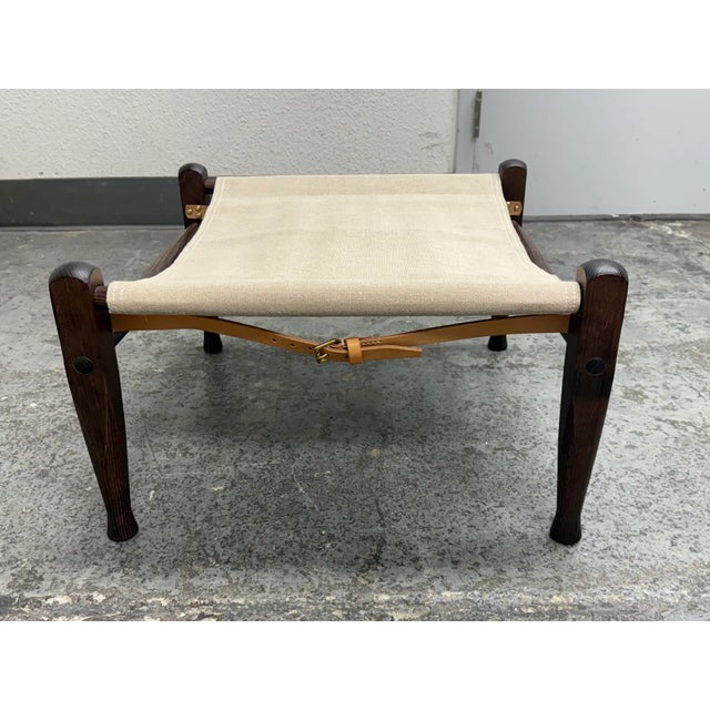 Textile Kaare Klint for Carl Hansen & Son Kk97170 Safari Footstool For Sale - Image 7 of 12