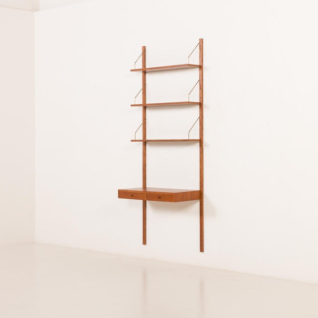 Mid-Century Modern Danish Teak Shelving Unt with Desk in the style of Poul Cadovius, 1960s For Sale - Image 3 of 14