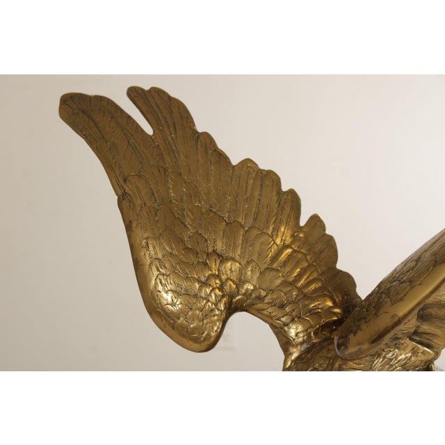 Large Vintage Brass Eagle Statue For Sale - Image 12 of 12
