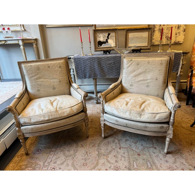 Mid 20th Century Vintage French Louis XVI Style Leather Side Chairs For Sale In Boston - Image 6 of 9