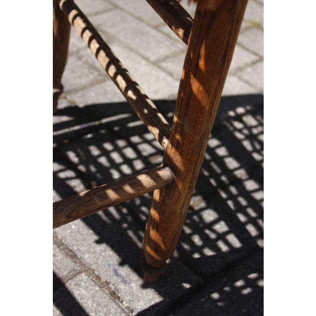 Antique Primitive Ladderback Roped Seat Folk Art Farm Chair, 1800s For Sale - Image 14 of 16