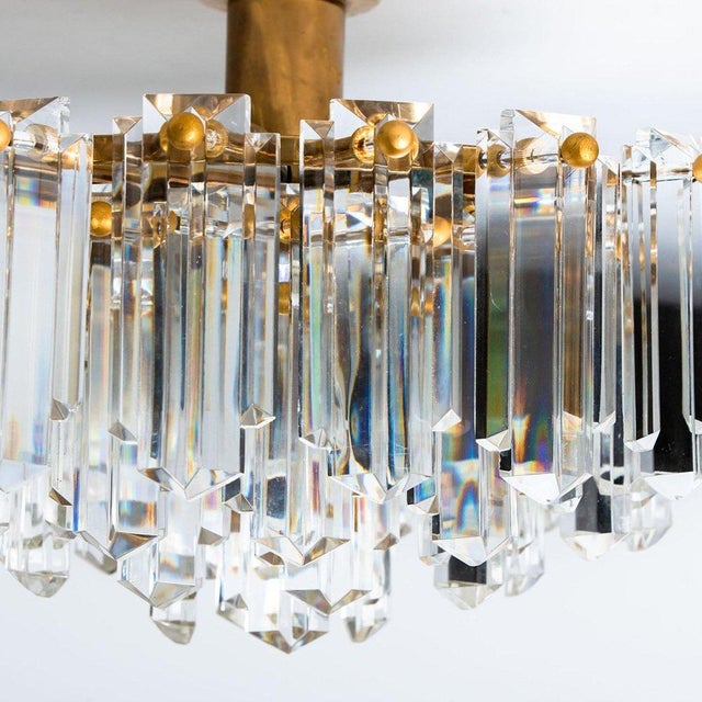 Mid-Century Hollywood Regency Chandelier in Glass and Brass from Kalmar Franken KG ,1970s For Sale - Image 4 of 13
