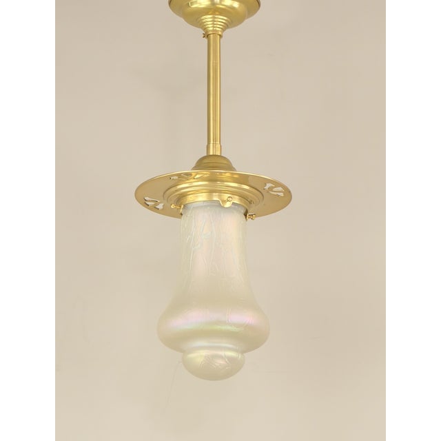 Vintage Brass Pendant Light, 1920 For Sale - Image 9 of 9