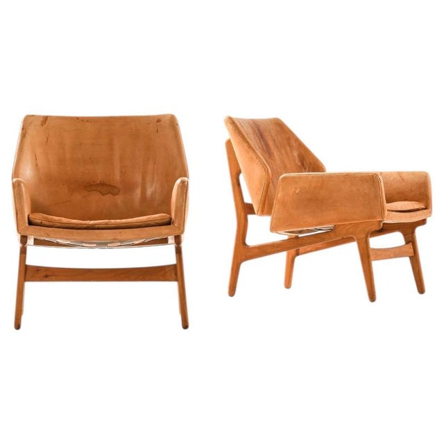 Scandinavian Modern Easy Chairs attributed to Erik Ostermann, 1954, Set of 2 For Sale - Image 10 of 10