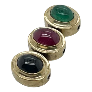 Christopher Walling Modernist Gold & Gemstone 'Traffic Light' Pendant Necklace