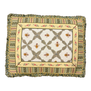 Vintage French Aubusson Style Tapestry Pillow - Napoleonic Bee Motif