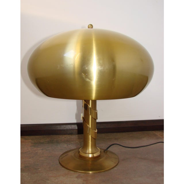 Gilt Brass Mushroom Table Lamp, 1970s For Sale - Image 4 of 9