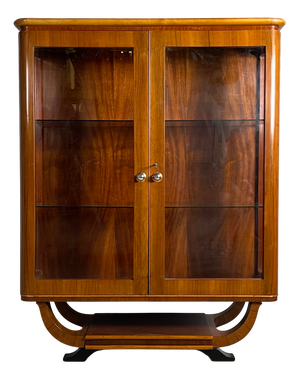 Art Deco Italian Display Cabinet in Wood and Glass, 1930s