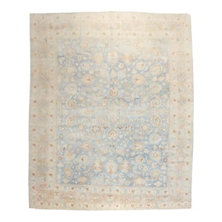 Antique Zabihi Collection Light Blue Persian Meshed Rug - 10'1" x 12'11" For Sale