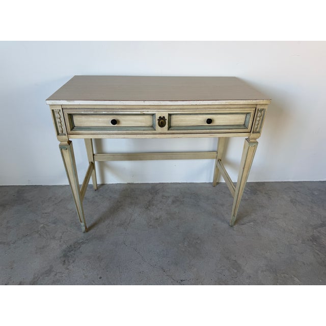 Vintage French Provincial Style Writing Desk For Sale - Image 4 of 17
