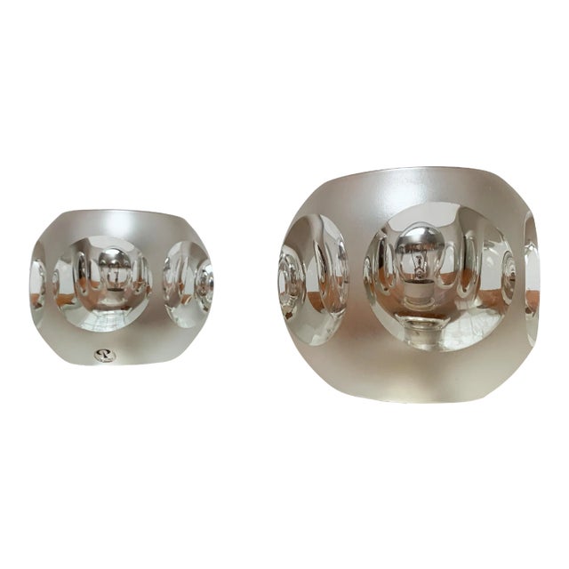 Vintage German Glass Table Lamps from Peill & Putzler, Set of 2 For Sale