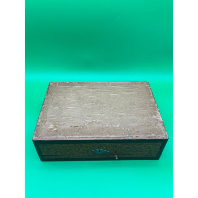 Beautiful antique Victorian writing slope / lap desk with fitted interior, folding velvet writing surface, side storage...