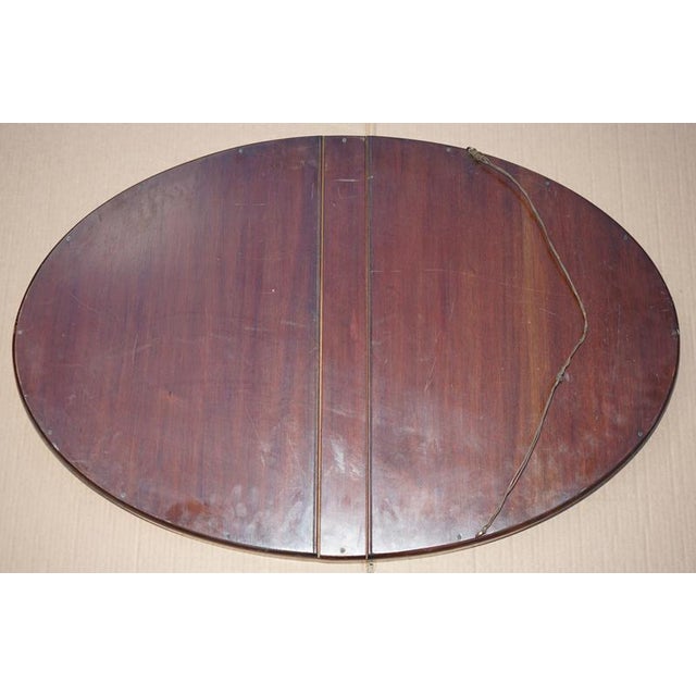 Blue Antique Venetian Art Deco Oval Hardwood Framed Mercury Mirror, 1920s For Sale - Image 8 of 10