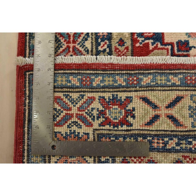 Kazak Runner 2’8” X 6’6” Red Wool Tribal Hand-Knotted Oriental Rug For Sale - Image 12 of 12