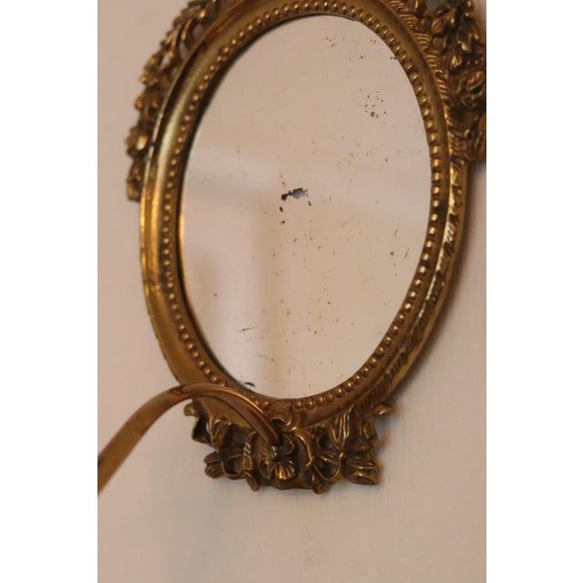 Swedish Brass Sconces with Mirrors, Set of 2 For Sale - Image 5 of 9