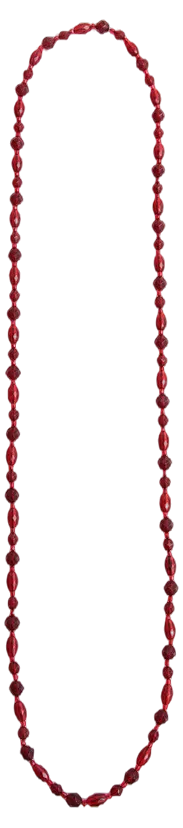 Vintage Red Long Amber Necklace, 1960s