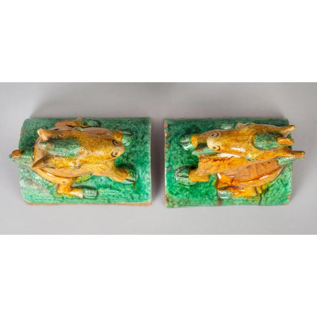 Ceramic Chinese Qing Guangxu Horse Roof Tiles - a Pair For Sale - Image 7 of 9
