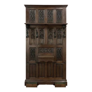19th Century French Gothic Revival Hall Tree ~ Coat Rack For Sale