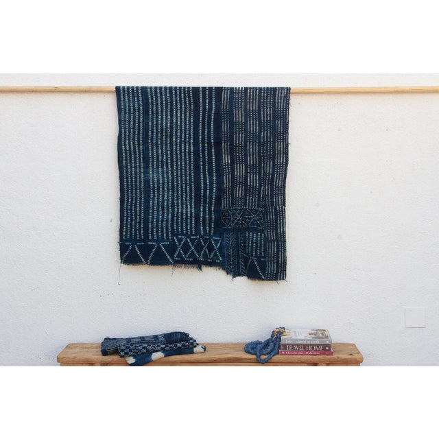 1970s Cascade Indigo Mud Cloth Throw For Sale - Image 5 of 5