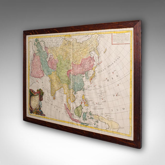 Traditional Antique Map of Asia, French, Framed, Atlas, Continental Cartography, Georgian For Sale - Image 3 of 12