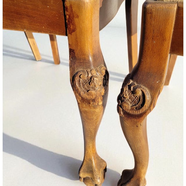 Antique English Oak Dining Chairs, 1890s, Set of 4 For Sale - Image 5 of 14