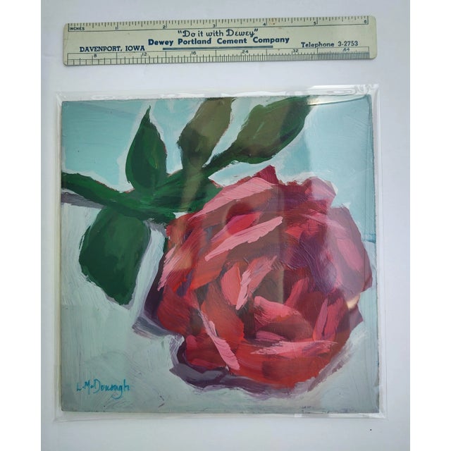 "Being Single" Original Floral Still Life Acrylic Painting by Linda McDonough For Sale - Image 10 of 10