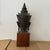 Vintage Bronze Crowned Buddha Head in Thai Ayutthaya Style. Wood Base Sculpture For Sale - Image 9 of 11
