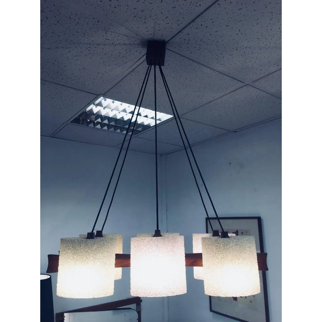 Vintage Scandinavian 6-Light Chandelier, 1950s For Sale - Image 3 of 10