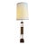 Mid Century Modern Modeline Walnut Enamel and Burlwood Table Lamp by John Keal C. 1959 For Sale