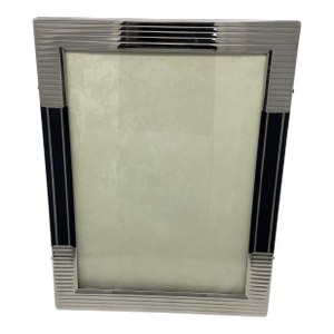 Vintage Platas Lappas Chrome and Black Metal Picture Frame